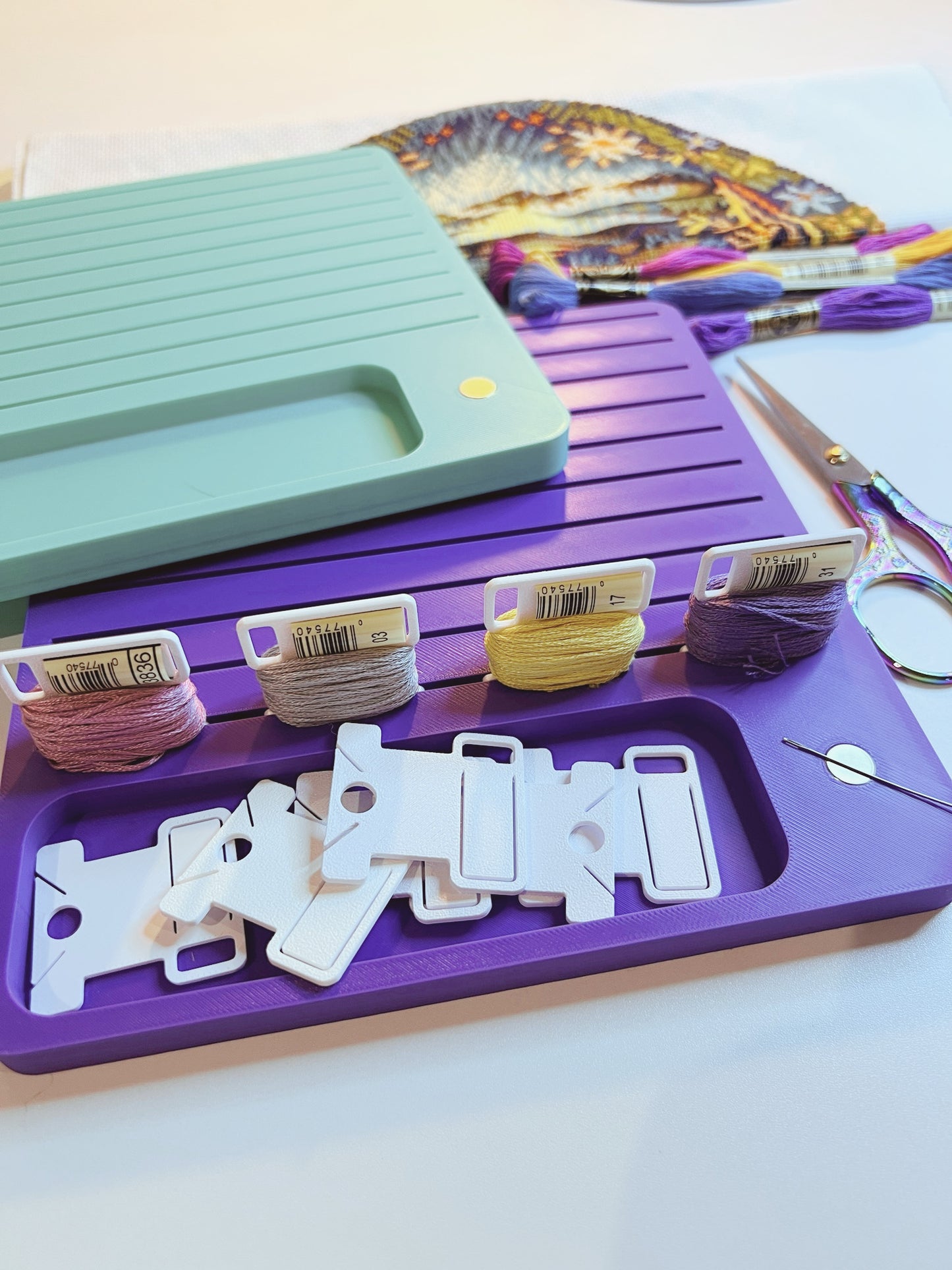 Floss Dock + Accessory Tray | Holds 40 Bobbins