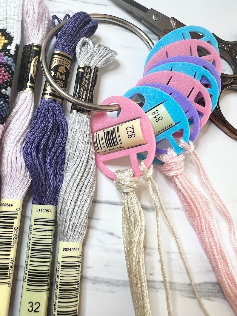 EGG STYLE Floss Thread Drops with Label Tag Slot | Cross Stitch, Embroidery and Needlework Organization