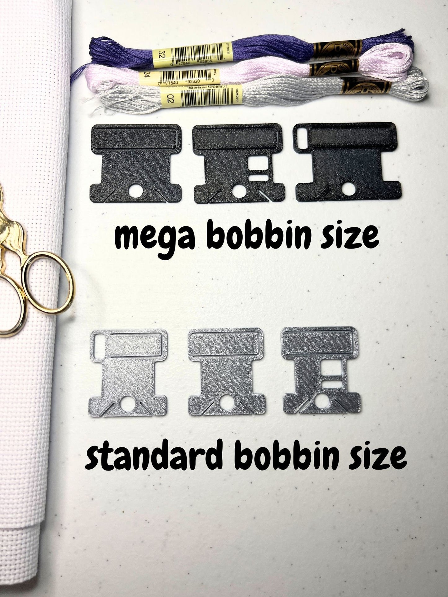 Bobbin Drop with Label Tag Slot | Standard Size | Floss Thread Storage | Cross Stitch, Embroidery and Needlework Organizatio