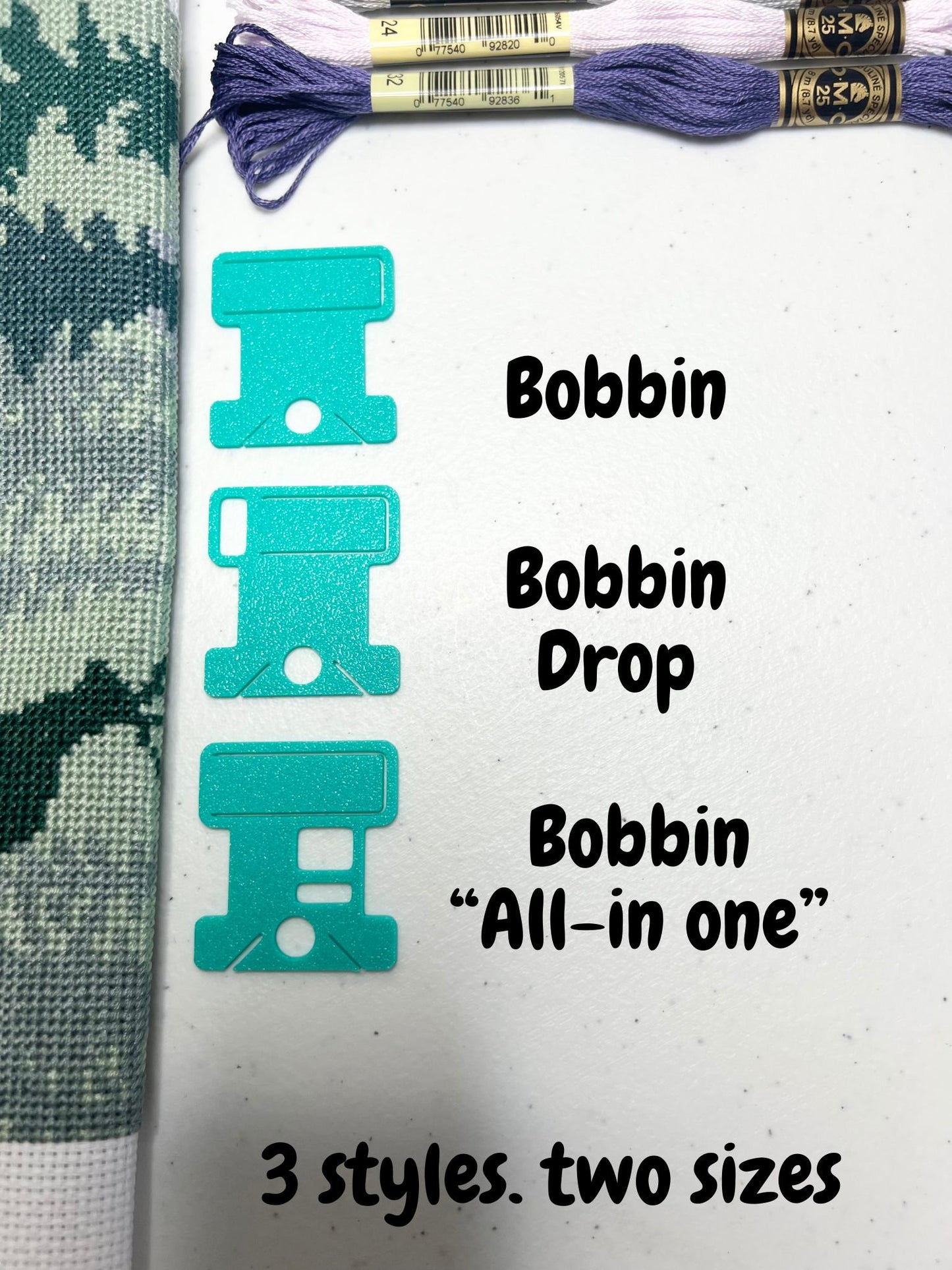 Bobbin Drop with Label Tag Slot | Standard Size | Floss Thread Storage | Cross Stitch, Embroidery and Needlework Organizatio