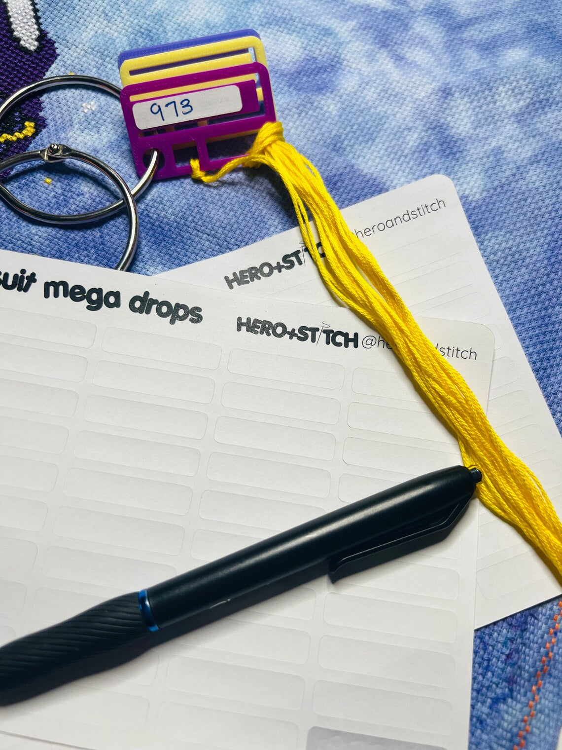Labels for Floss Thread Drops, Bobbins and Floss Card Organizers