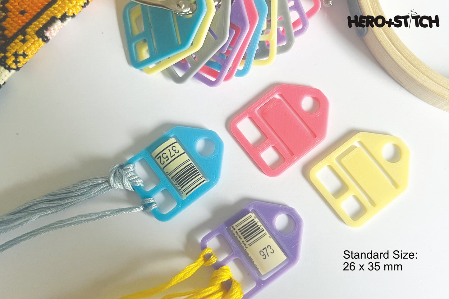 STANDARD Floss Thread Drops with Label Slot | Cross Stitch, Embroidery and Needlework Organization