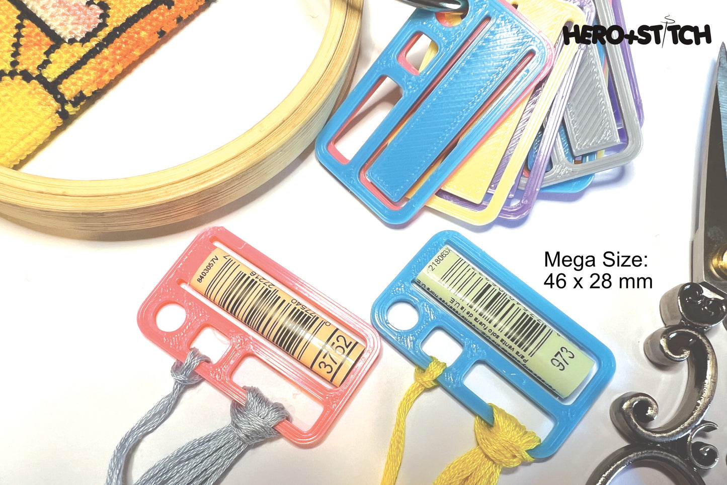 MEGA Floss Thread Drops with Label Slot | Cross Stitch, Embroidery and Needlework Organization