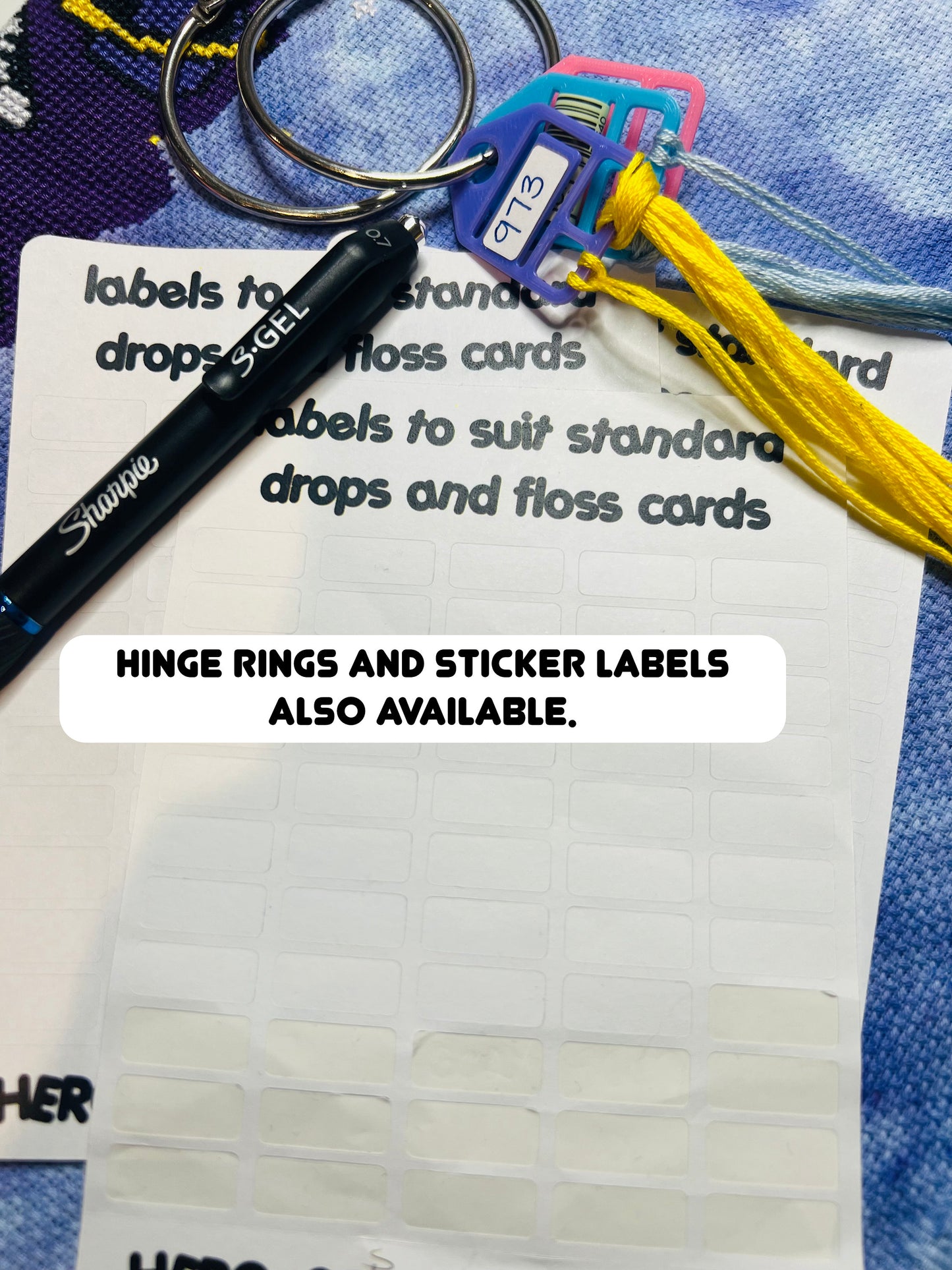 STANDARD Floss Thread Drops with Label Slot | Cross Stitch, Embroidery and Needlework Organization
