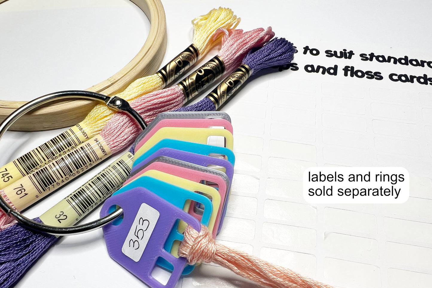 BASIC STANDARD (No Label Slot) Floss Thread Drops | Cross Stitch, Embroidery and Needlework Organization