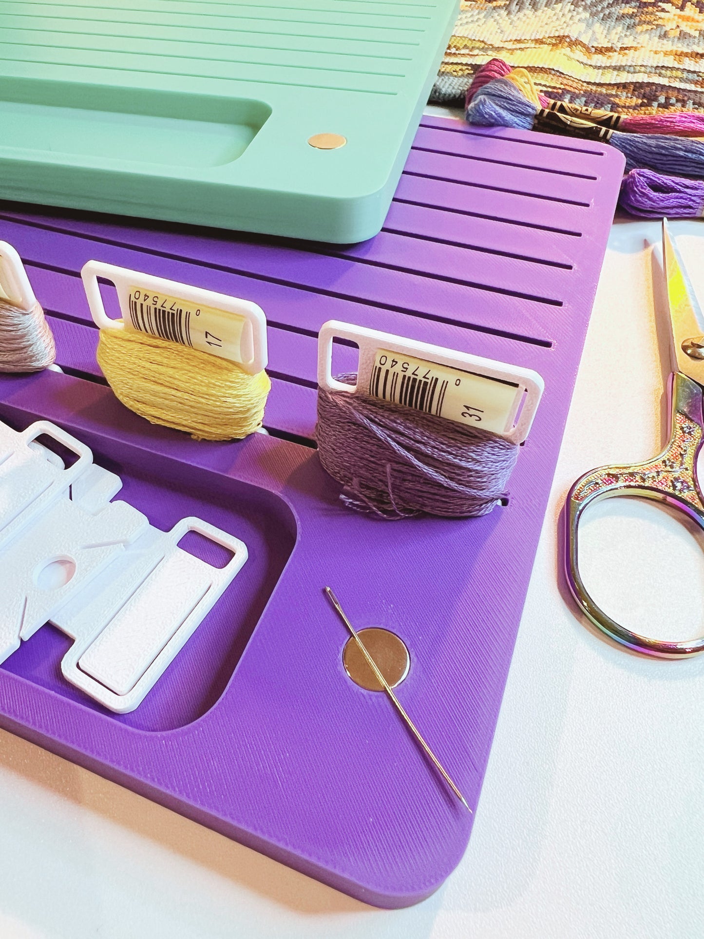 Floss Dock + Accessory Tray | Holds 40 Bobbins