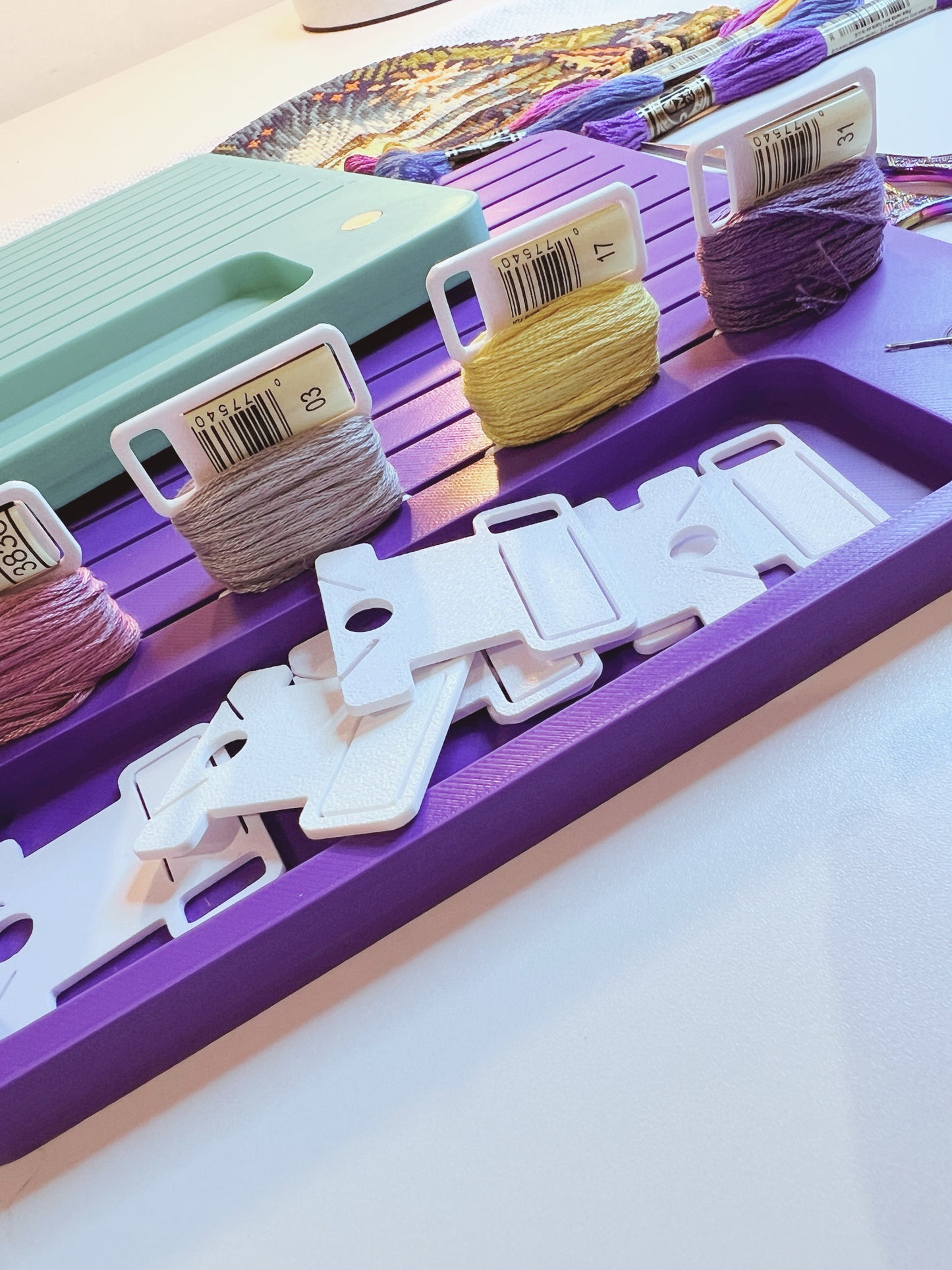 Floss Dock + Accessory Tray | Holds 40 Bobbins