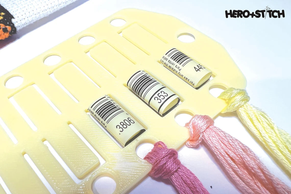 Floss Thread Card Organizer with Label Slots | Holds 20 | Cross Stitch, Embroidery and Needlework Organization