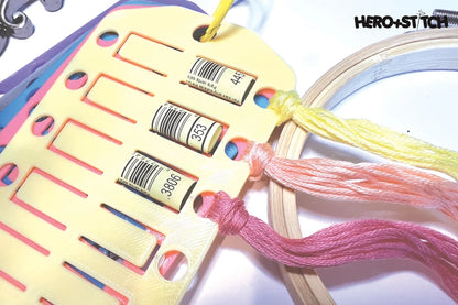 Floss Thread Card Organizer with Label Slots | Holds 20 | Cross Stitch, Embroidery and Needlework Organization