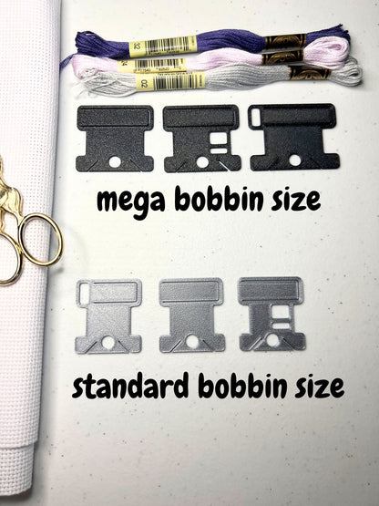 Bobbin “All-in-One" with Label Tag Slot | Standard Size | Floss Thread Storage | Cross Stitch, Embroidery and Needlework Organization
