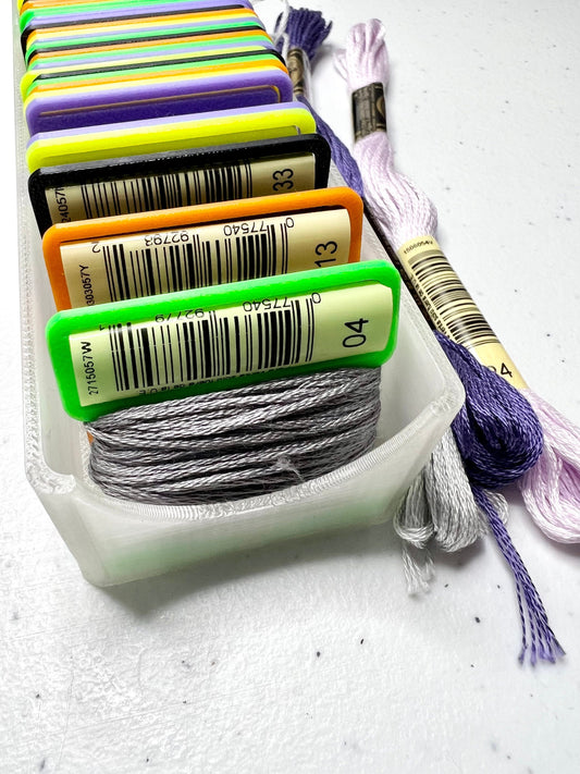 MEGA Bobbin with Label Tag Slot |  Floss Thread Storage | Cross Stitch, Embroidery and Needlework Organization
