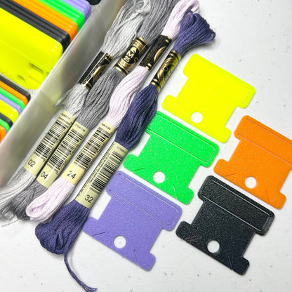 MEGA Bobbin with Label Tag Slot |  Floss Thread Storage | Cross Stitch, Embroidery and Needlework Organization
