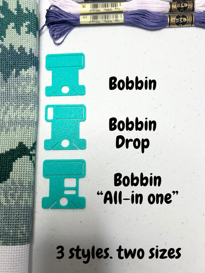 Bobbin Drop with Label Tag Slot | Standard Size | Floss Thread Storage | Cross Stitch, Embroidery and Needlework Organizatio