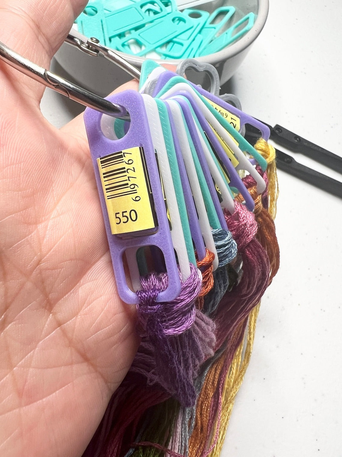 MIDI Floss Thread Drops with Label Tag Slot | Cross Stitch, Embroidery and Needlework Organization