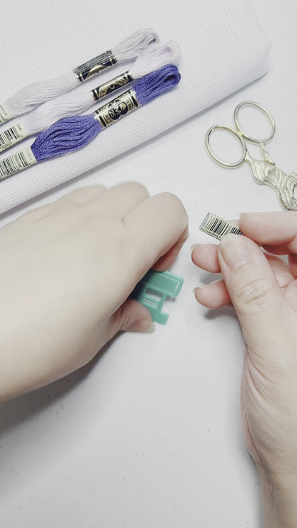 Bobbin “All-in-One" with Label Tag Slot | Standard Size | Floss Thread Storage | Cross Stitch, Embroidery and Needlework Organization