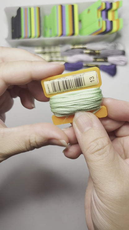 MEGA Bobbin with Label Tag Slot |  Floss Thread Storage | Cross Stitch, Embroidery and Needlework Organization