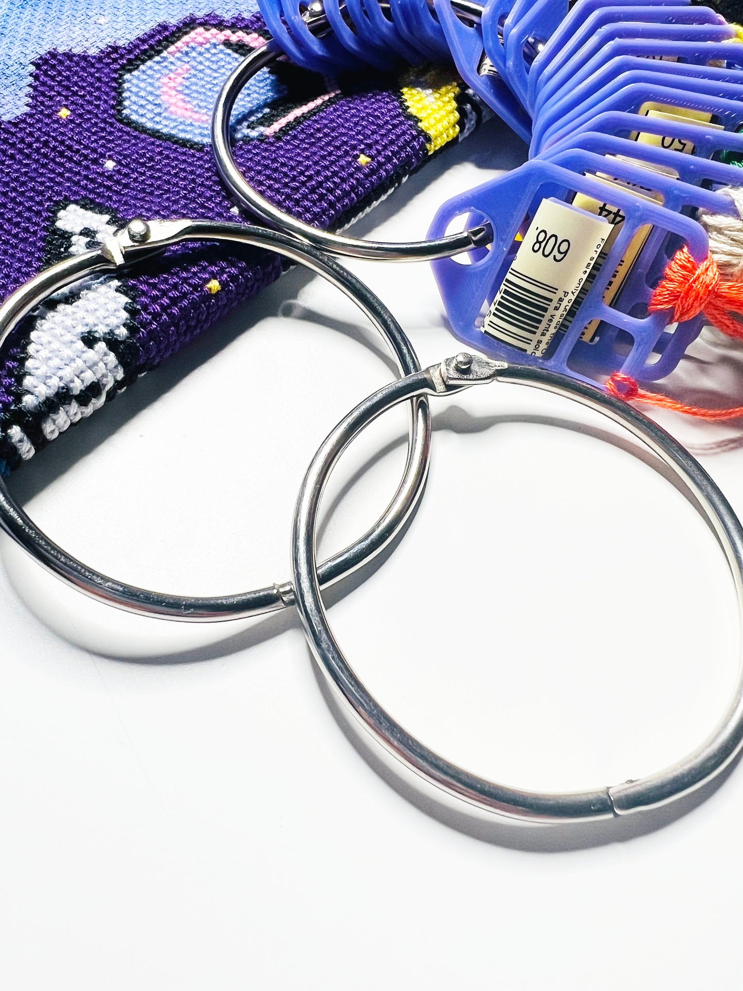 2-inch Hinge Rings for Floss Thread Drops and Floss Card Organizers