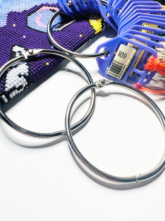 2-inch Hinge Rings for Floss Thread Drops and Floss Card Organizers