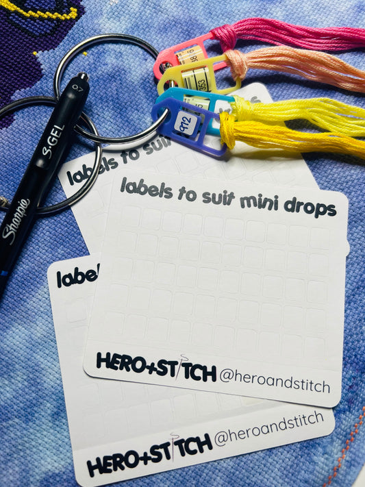 Labels for Floss Thread Drops, Bobbins and Floss Card Organizers