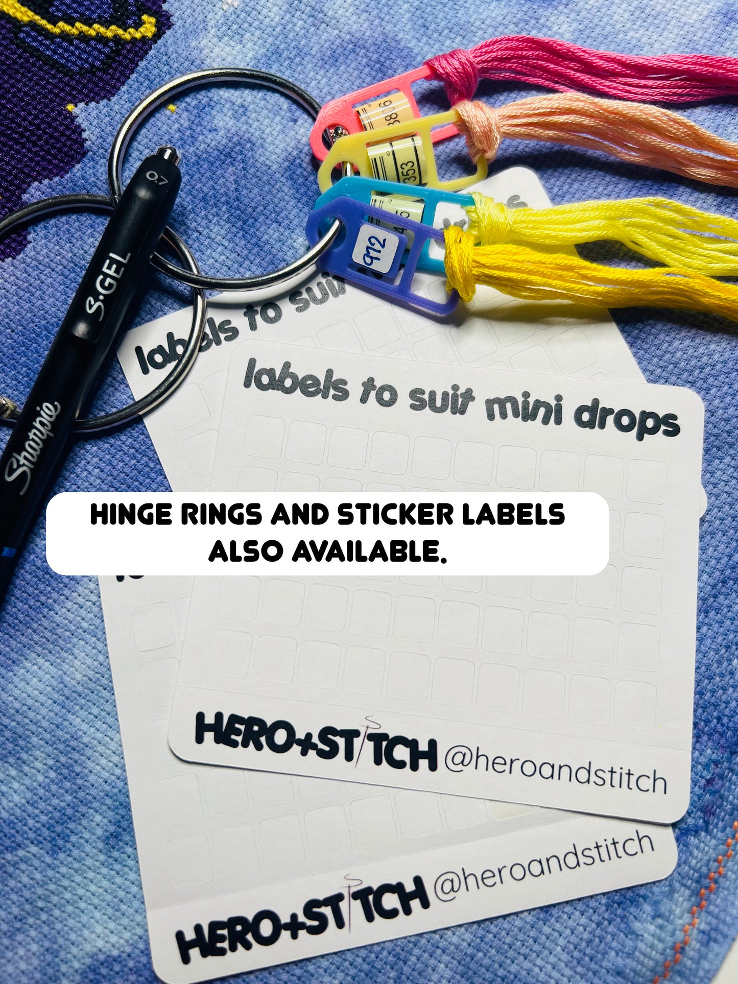 MINI Floss Thread Drops with Label Slot | Cross Stitch, Embroidery and Needlework Organization